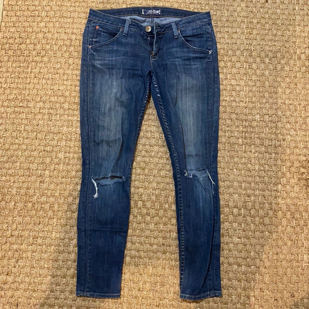Hudson Distressed skinny jeans